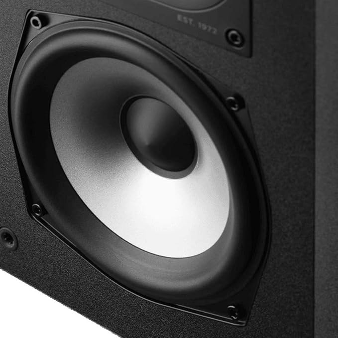 Polk Monitor XT15 Pair of Bookshelf or Surround Sound Speakers - Hi-Res Audio Certified, Dolby Atmos & DTS:X Compatible, 1" Terylene Tweeter & 5.25" Dynamically Balanced Woofer (Pair, Midnight Black)