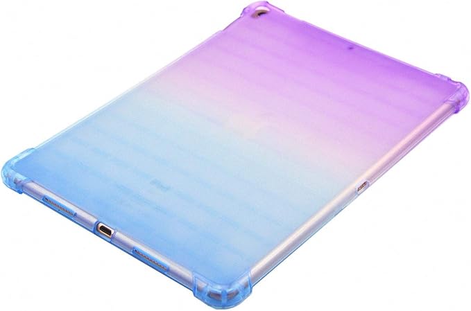 Translucent Frosted TPU Back Case for Apple iPad Air 3 (3rd Gen) 10.5" 2019 and iPad Pro 10.5" (2017) Gradient Color Impact Resistant Corner Protection Shockproof Cover, Purple & Blue
