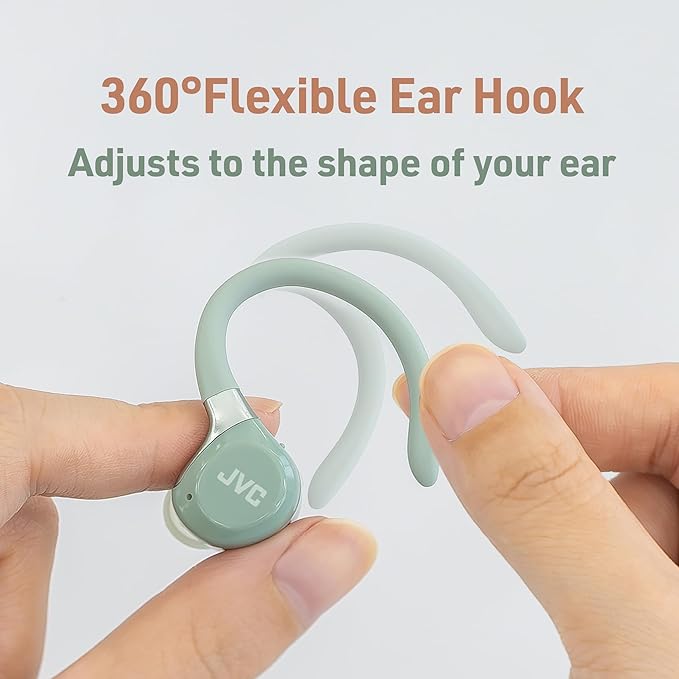 JVC Fitness Series True Wireless Sport Earbuds with Adjustable Hooks, Active Noise Cancelling, Ambient Sound Mode, IP57 Waterproof, 40hr Long Battery Life, App EQ, Low Latency, Mic HAEC75TV Violet
