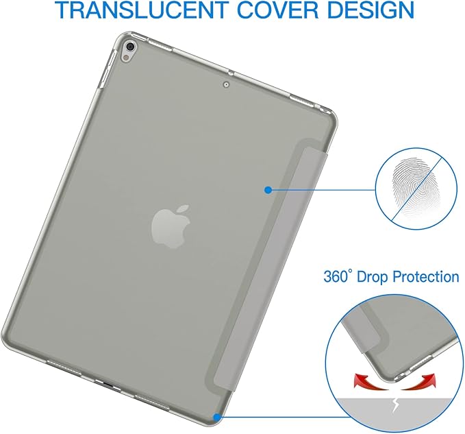 JETech Case for iPad Pro 10.5-Inch and iPad Air 3 (10.5-Inch 2019, 3rd Generation), Smart Cover Auto Wake/Sleep Cover (Grey)