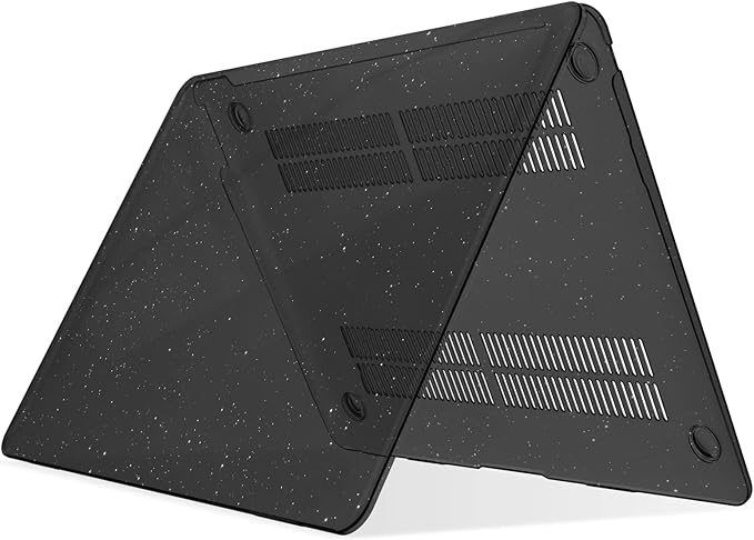 IBENZER Compatible with New MacBook Air 13 inch Case 2022 2021 2020 M1 A2337 A2179 A1932, Plastic Hard Shell Case with Keyboard Cover for Mac Retina Display with Touch ID, Star Black, AT13-S-BK+1
