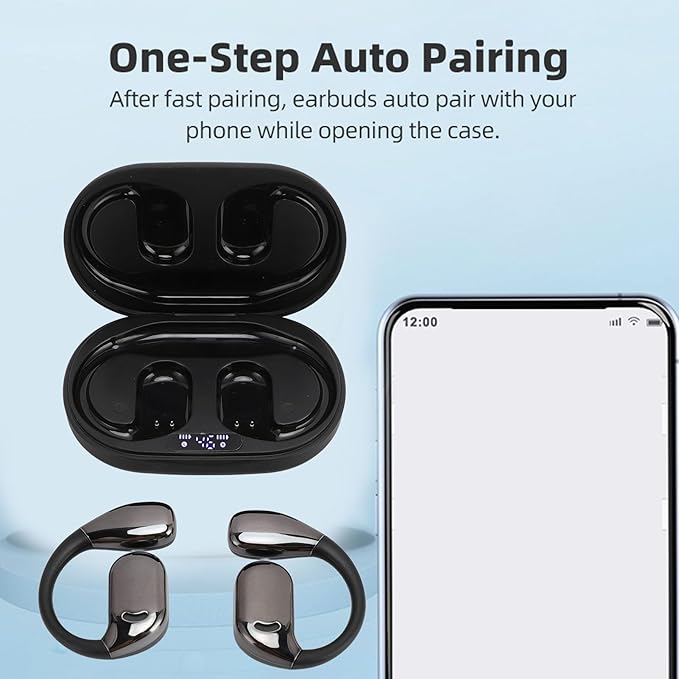 M75 TWS Bluetooth Translation Earphones, 3 Modes On Ear Translator Earphone in Real Time, ANC Technology, for Travel Business International Students (Black)