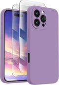 FireNova Designed for iPhone 16 Pro Case, Silicone Upgraded [Camera Protection] Phone Case, Soft Anti-Scratch Microfiber Lining Inside, 2024, Light Purple