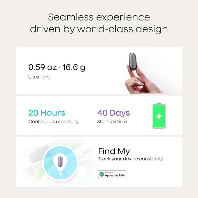 Plaud NotePin Voice Recorder, AI Voice Recorder, AI Note Taker, AI Transcribe & Summarize, Support 112 Languages, for Meetings, Lectures, Professionals, Teams, Sunset Purple, Non-S Version