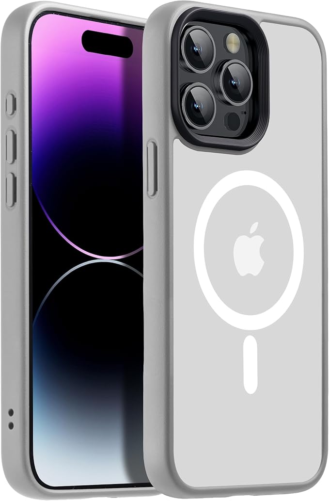 Strong Magnetic Case for iPhone 14 Pro Max[10Ft Military-Grade Protection] Compatible with MagSafe Shockproof Slim Thin Cover 14 Pro Max Phone Case 6.7 inch,-Gray