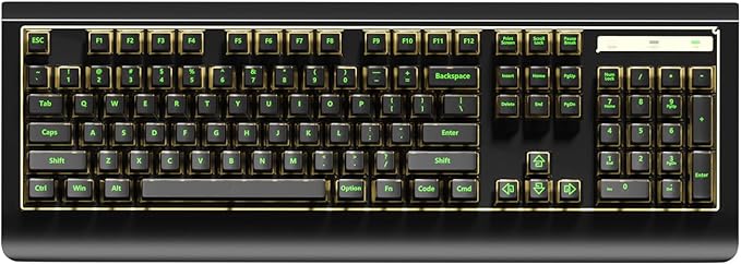 104-key Full-Size Gaming Mechanical Keyboard, Transparent keycap RGB Backlight, Salt ice switches, hot-swappable feet, no Conflict in All Keys, Supports USB-C/Bluetooth/Wireless 2.4G