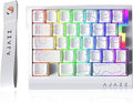 AJAZZ AK029 One-Handed Gaming Keyboard, 29 Keys Wired Keypad, SOCD & DKS, Magnetic Switch, 8KHz Polling, Web Driver Customizable, Portable for Editing/Travel, Aluminum Plate, White Contour Line
