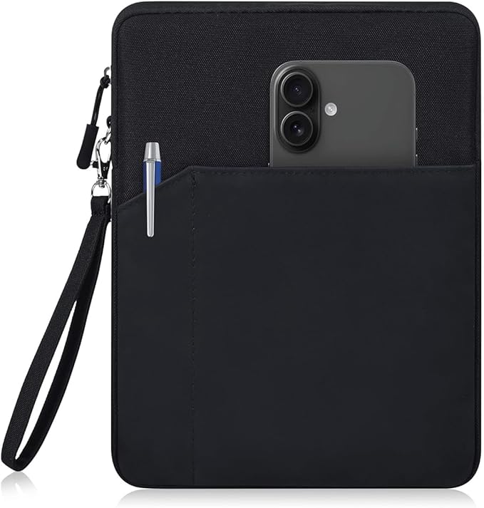 CAAORDKSO 12.9-13 inch Tablet Sleeve for 13 inch iPad Air/iPad Pro, iPad Pro 12.9, Surface Laptop Go 12.4, Samsung Galaxy Tab S10+ Plus/S9+ S8+/S7+ Plus/S7 FE 12.4" Waterproof Bag Carrying Case,Black