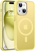 Newfuture Magnetic for iPhone 15 Case [Compatible with Magsafe] [Military Grade Drop Protection] Translucent Matte Anti-Fingerprint Shockproof Phone Case for iPhone 15 6.1 inch, Yellow