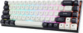 Redragon K701 Rapid Trigger Mechanical Gaming Keyboard, 60% Wired with Adjustable Actuation, Magnetic Switch, 8k Hz Polling Rate, RGB Backlit, 68 Keys Mini for PC Gamer, White/Blue-black