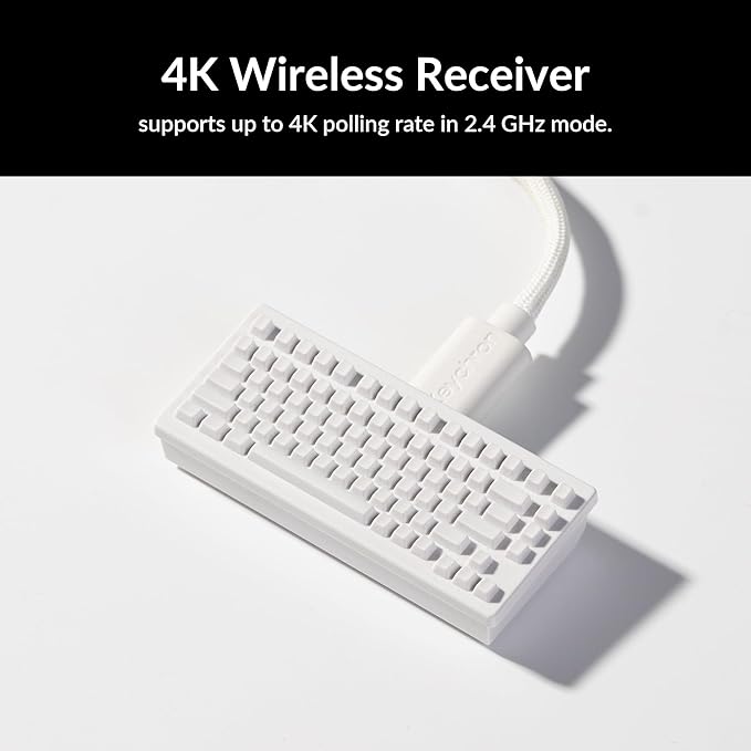 Keychron M3 Mini 4K Wireless Bluetooth 5.1/2.4 GHz/Wired Optical Mouse, Ultra-Lightweight 55g Programmable PixArt 3395 Sensor with up to 26,000 DPI/ 650 IPS for Windows Mac Linux - White