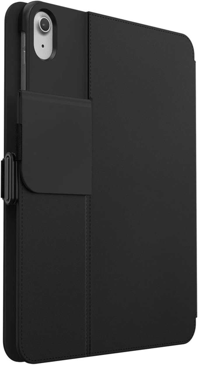 Speck Case for iPad Pro 10th Generation 10.9 Inch - Drop & Camera Protection, Slim Multi Range Stand, Apple Pencil Holder - Black/Black/White