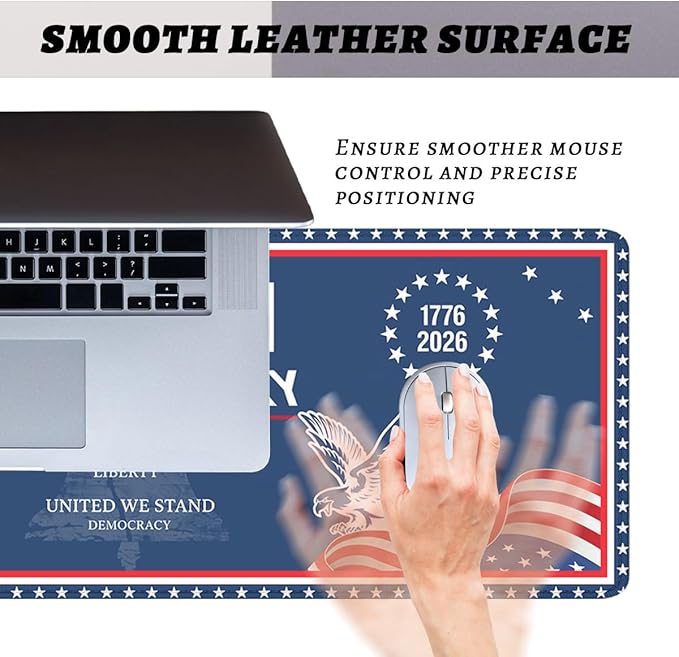250 Anniversary Desk Mat Gaming Mouse Pad Liberty Bell America Flag Eagle Mouse Pad Extended Laptop Keyboard Mat Desk Pad Office Computer Keyboard Laptop Home 31.5"x11.8"