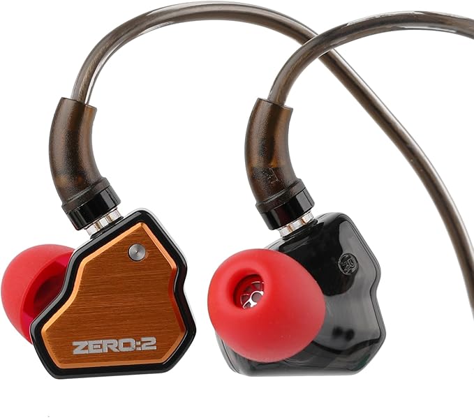 Linsoul 7Hz x Crinacle Zero:2 in Ear Monitor, Updated 10mm Dynamic Driver IEM, Wired Earbuds Earphones, Gaming Earbuds, with OFC IEM Cable for Musician (Orange, Typec MIC)