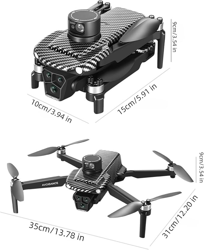 GPS Remote Control Drone, HD Quadcopter with 4K Camera, 7.4V 3000mAh Battery (2 Batteries), 4.5-Inch FPV Screen, 5G Real-Time Transmission, Laser Obstacle Avoidance, Brushless Motor, Optical Flow Positioning, LED Lights, Altitude Hold, Intelligent Hove...