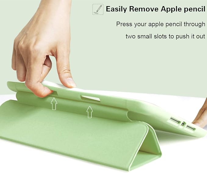 Aoub Case for iPad 6th/5th Generation Cases 9.7 inch 2018/2017 with Pencil Holder, Slim Lightweight Smart Stand Cover, Auto Wake/Sleep, Model A1893 A1954 A1822 A1823, Light Green