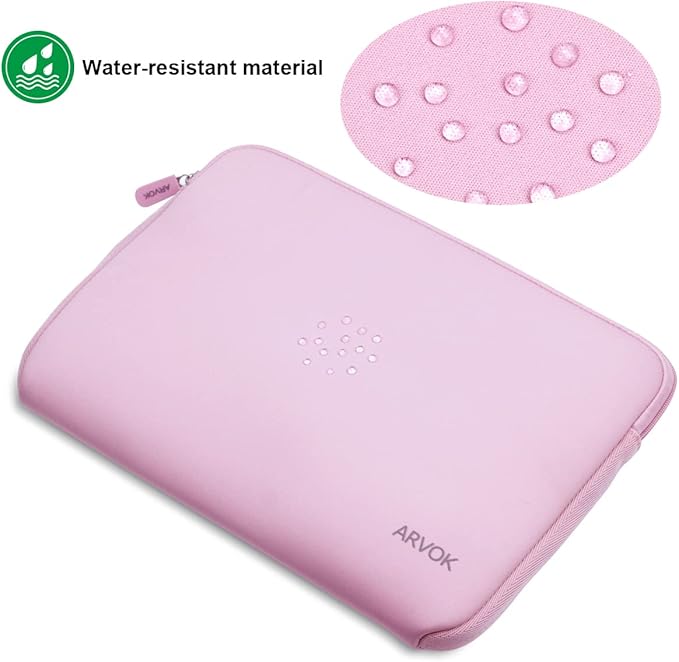 Arvok 11 11.6 12 Inch Laptop Sleeve Case for MacBook Air 12, Water-Resistant Neoprene Notebook Computer Tablet Sleeve, Carrying Bag Cover for Chromebook/HP/Dell/Lenovo/Asus/Acer, Pink