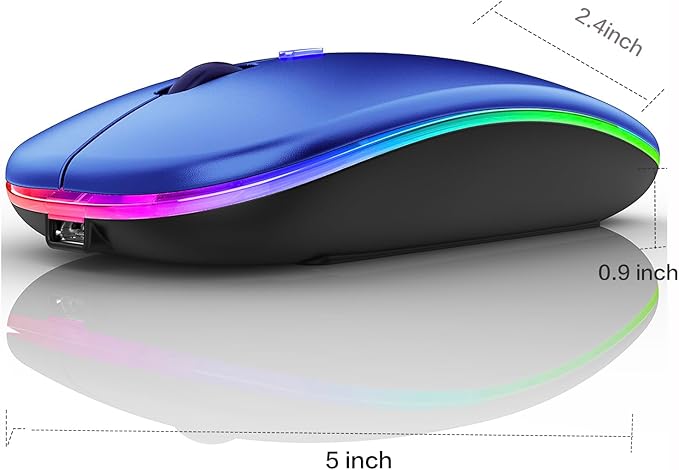 PEIBO Bluetooth Wireless Mouse for Laptop mac MacBook ipad MacBook air MacBook pro pc Desktop Computer Windows Chromebook Notebook (Blue Black)