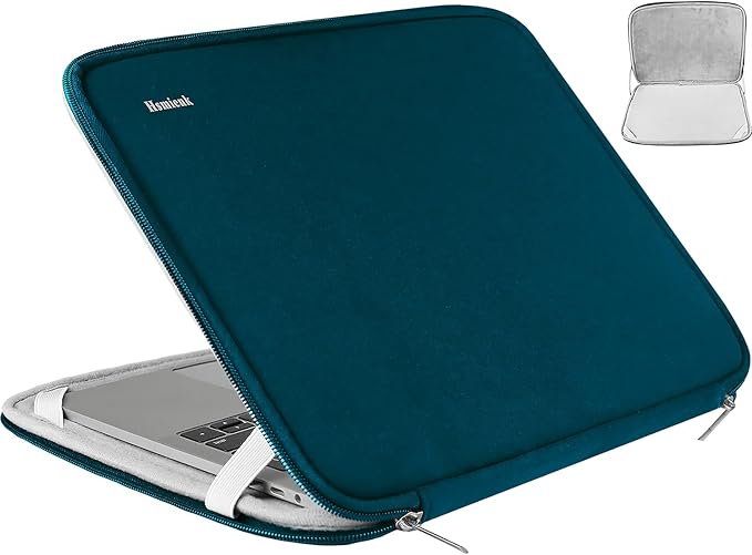 Laptop Sleeve 14 inch, Upgrade Durable Shockproof Protective Computer Cover Flip Case Briefcase Carrying Bag Compatible with 14" HP, Lenovo, Asus, Acer, Notebook, Chromebook Computer, Cyan