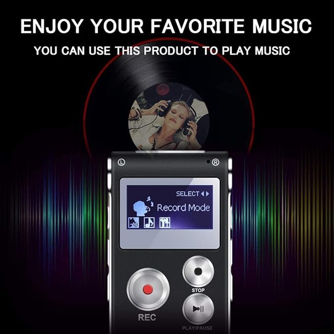 64GB Digital Voice Recorder Voice Activated Recorder for Lectures, Meetings, Interviews Aomago Audio Mini Recorder Portable Tape Dictaphone with Playback, USB, MP3