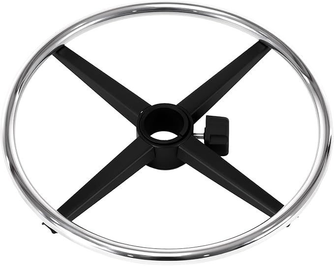 Frassie 17.7 inch Metal Chrome Office Stool Foot Rest Ring, Black Studio Drafting Chair Footrest Ring (Silver)