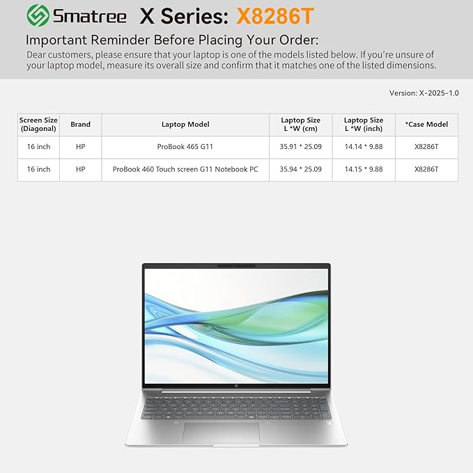 Smatree Hard EVA Protective Sleeve Case Compatible for 16 inch HP ProBook 465/460 G11, Anti-Shock and Waterproof Laptop Case, Green (X8286TG)
