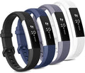 Tobfit 4 Pack Bands Compatible with Fitbit Alta/Alta HR Bands, Soft Sport Silicone Replacement Wristbands for Women Men (Small, Black/Blue/Gray/White)