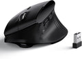 LTC GM051 Wireless Vertical Ergonomic Mouse – 8K DPI Optical, 9 Programmable Buttons (5 Side), Rechargeable 850mAh, Multi-Device Bluetooth/2.4G for Mac, PC, Laptop & Desktop – Black
