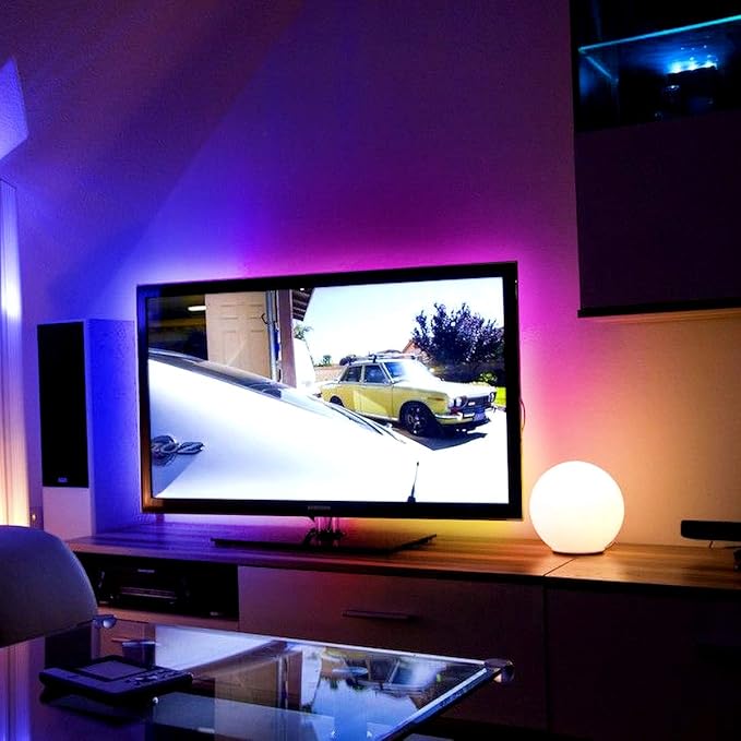phopollo LED Lights for Bedroom 50FT, 5050 LED Strip Lights with 44 Key IR Remote Controller and 12V Power Supply for Home Decoration