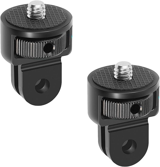 2PC Camera Tripod Mount for Gopro Adapter, 360° Adjustment 1/4-20 Screw Conversion Adapter for GoPro Hero10, Insta360 ONE X3, X2, Go 2 3, Xiaomi Yi and Other Action Cameras