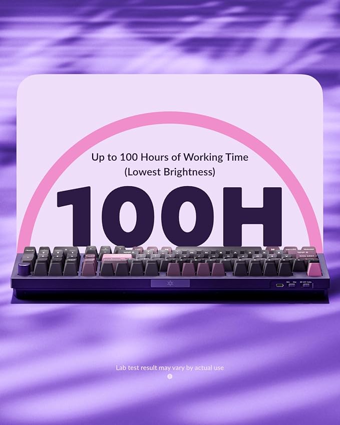Keychron Q5 Pro Wireless QMK/VIA Mechanical Keyboard, Full Customizable 96% Layout with Programmable Knob, Hot-swappable K Pro Banana Switch Compatible with Mac Windows Linux - Purple