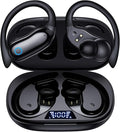 Active Noise Cancelling Ear Buds Wireless Earbuds 96hrs Playback Bluetooth Headphones Dual Battery Display Stereo Bass Earphones with Earhooks Microphone IPX7 Waterproof for Sports/Workout