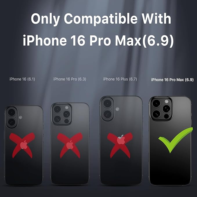 M MYBAT PRO Maverick Series for iPhone 16 Pro Max Case with Belt Clip Holster,[Compatible with Magsafe] w/Screen Protector,Anti-Drop,Shockproof,with 360°Rotating Kickstand,Heavy Duty Protection Plum