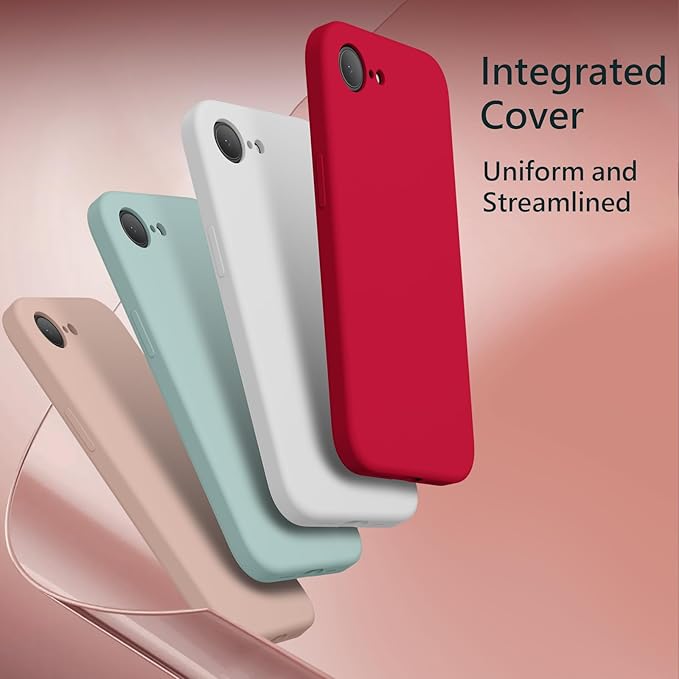 FireNova Magnetic for iPhone 17e Case/iPhone 16e Case, Compatible with MagSafe, [Silicone Camera Protection] Microfiber Lining Phone Case, 6.1", Deep Red