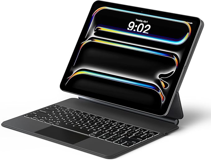runelk Keyboard Case for iPad Pro 13-inch (M4 2024 / M5 2025), Magic-Style Magnetic Keyboard Case with Multi-Touch Trackpad, Floating Cantilever Stand Compatible with iPad Pro 13 - Graphite Black