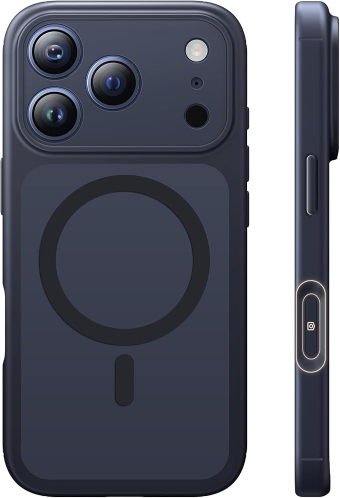 TAURI for iPhone 17 Pro Case, Compatible with MagSafe, (Full Camera Protection) Camera Control Cover Solid-Color Matte Magnetic Phone Case for 17 Pro 6.3", Black