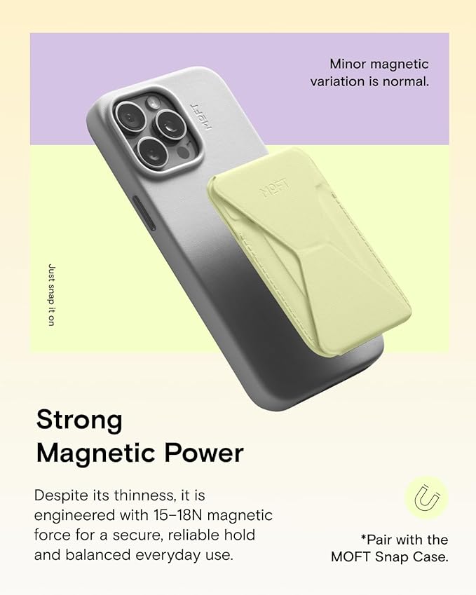 MOFT Magnetic Wallet Stand Compatible with iPhone 17/16/15/14/13/12 Series, Angle Adjustment & Magsafe Compatible MOVAS Phone Stand,Soft Avocado