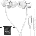 USB C Headphone for Samsung S25 S24 S23 Ultra FE S22 A55 A54 Wired Earbuds Magnetic in-Ear Type C Earphone with Mic Volume Control Stereo Noise Canceling Earbud for iPhone 17 Air 16 15 Pro Max Pixel 9