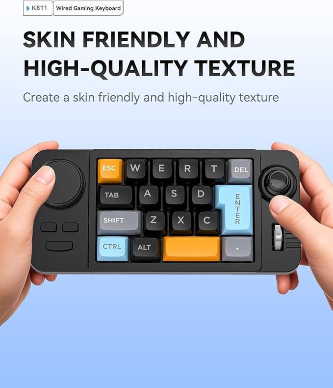 mini Mechanical Office/Gaming Keypad, Hot-Swappable Keys, Macro Programmable Web Driver, Backlit, Type-C Wired, With rollers, joystick, and dial for PC/window/Laptop and desktop computer (Black)