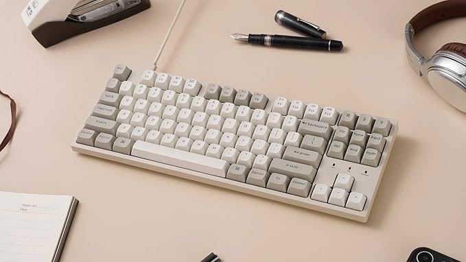 Keychron C1 Pro 8K QMK Wired Custom Mechanical Keyboard, TKL Layout Launcher Support with Hot-Swappable Super Brown Switch, PBT Keycaps Compatible for Mac Windows Linux