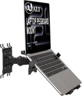 WALI Laptop Desk Mount for 15.6 inch Notebook, Adjustable Single Pegboard Mount with Laptop Holder, Laptops Stand with Ventilated Tray, Up to 11 Lbs, (PM00LP), Black