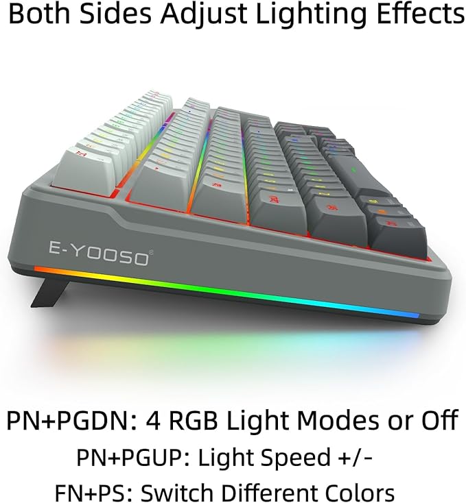 E-YOOSO Wireless Bluetooth Mechanical Keyboard, 99 Keys Wired Gaming Keyboard RGB Backlit, Hot Swappable Pre-lubed Linear Switches, Gasket Soundproof Foam, Office Work Keyboard, Gradient Gray