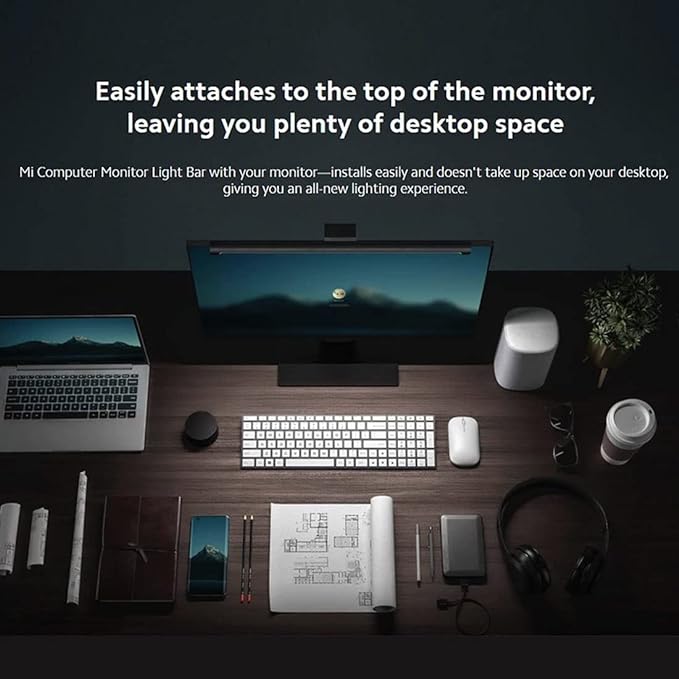 XIAOMI Mi Computer Monitor Light Bar - Wireless Control, Easy Installation, Extra Computer Lighting w/o Taking Desktop Space, No More Glare