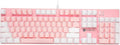 Qisan 104 Mechanical Keyboard for Gaming | Large Size USB White Backlit Gaming Keyboard Wired | US Layout Blue Switches Hot Swappable Mechanical Clicky Keyboards Compatible with PC & Laptop