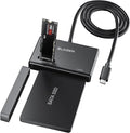 SUIDEK M.2 NVMe SSD Adapter, Type-C 10Gbps to M.2 and SATA Hard Drive Reader External M2 PCIe NVMe SSD Enclosure Compatible with (M Key&M+B Key) Any Sizes and 2.5"/3.5" SATA with 12V/2A Adapter