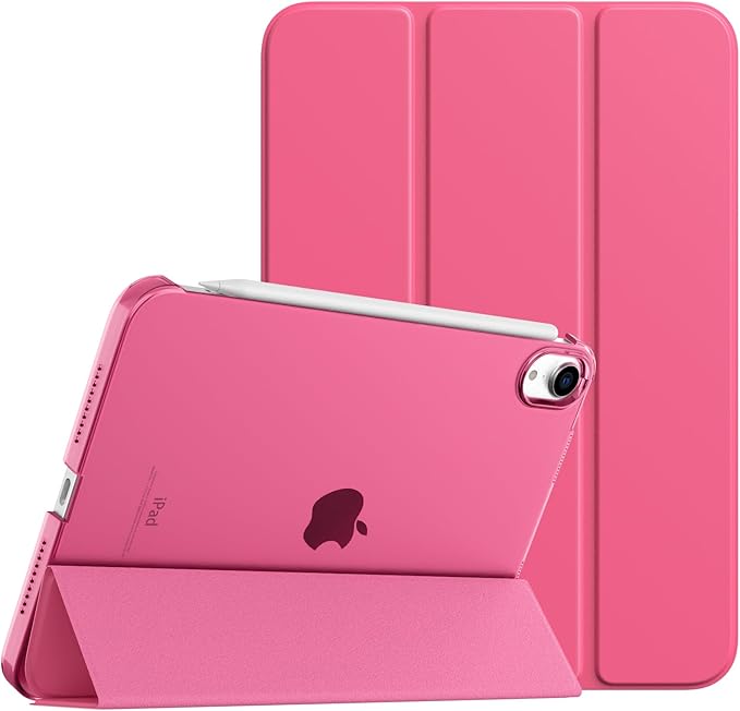 TiMOVO Case for iPad mini 7 A17 Pro 8.3-inch 2024, iPad mini 6th Generation Case, Slim Translucent Hard Back Folio Cover Support Touch ID & Apple Pencil Charging, Auto Wake/Sleep, Watermelon Red