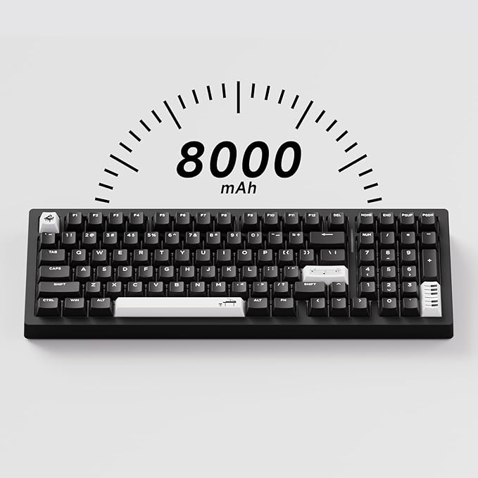 MONSGEEK M2 V5 VIA Aluminum Mechanical Keyboard Quick Release Tri-Mode Gaming Keyboard with 8000 mAh RGB Hot-swappable Black Piano, Pre-lubed Cilantro Switch