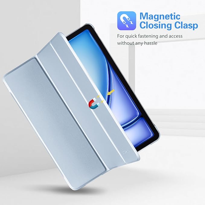 ProCase Smart Case for iPad Pro 12.9 2022/2021/2020/2018, Slim Stand Hard Back Shell Smart Cover for iPad Pro 12.9" 6th Gen/5th Gen/4th Gen/3rd Gen -Airblue