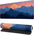 Japanese Mountain Landscape Gaming Mouse Pad Extended Large Mousepad with Nonslip Rubber Base Stitched Edges Laptop Computer Keyboard Desk Mat for Office Home and Game