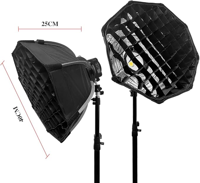 Softbox Honeycomb Grid, Octagon Umbrella Photography Softbox for Yidoblo ZC-100BI ZC-100C ZC-150BI, etc COB Lighting w/Bowens Adapter+ for Studio, YouTube, Vlog, Live, etc